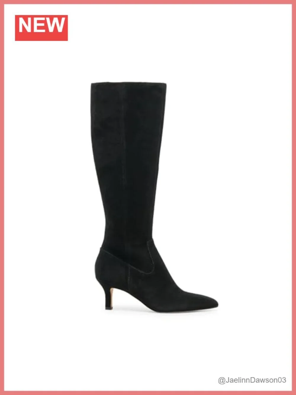 Knee High Boot Leather Look Waterproof Pull On